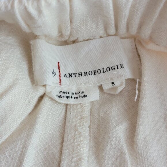 Anthropologie S Boho Straight Wide Leg Capri Floral Embroidered Cropped Pants - Picture 14 of 16